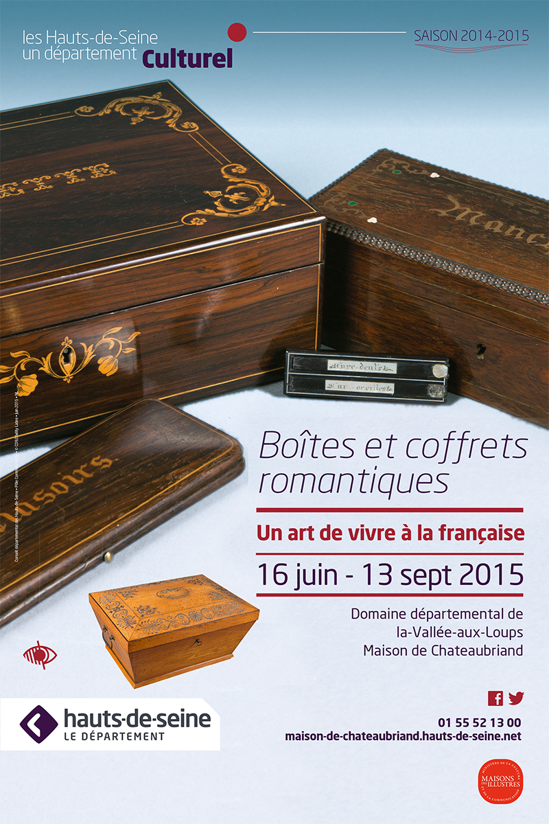 Affiche exposition Boîtes et coffrets romantiques