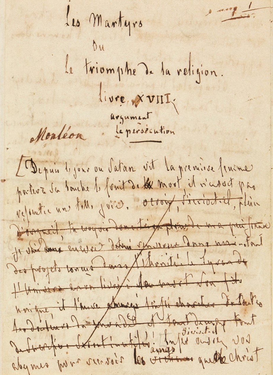 manuscrit oeuvre roman martyrs chateaubriand maison hauts de seine